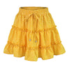 Elastic waist tiered floral mini skirt
