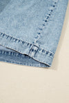 Light Wash Tiered Flowy Overall Denim Dress