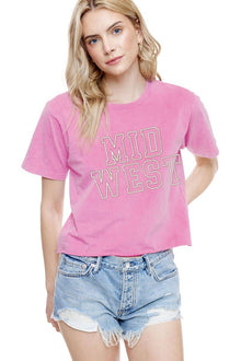  PUFF' Mid West Graphic S/S Washed Faux Crop