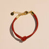 Red Knotted Leather Cord Bracelet