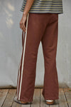 L8552 | Knit Cotton French Terry Side Contrast Trim Pants