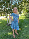 RuffleButts Majestic Meadow Knit Short Sleeve Ruffle Dress