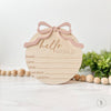 Hello World Baby Announcement Sign With Birth Stats w/Bow