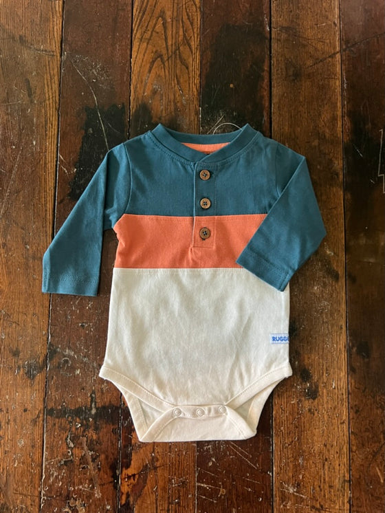 Twilight & Cider Color Block Henley Bodysuit - Boys