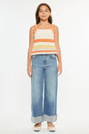 YOUTH HIGH RISE CROP WIDE JEANS