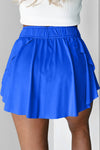 Drawstring Elastic Waistband Lined Tennis Skorts