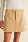 A-Line Garment-Dyed Denim Skort