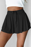 Drawstring Elastic Waistband Lined Tennis Skorts