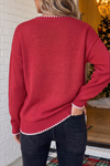 LAS Christmas Tree Plaid Ribbon Stitched Sweater (S-XL)