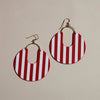 Husker Stripe Leather Statement Hoop Earrings
