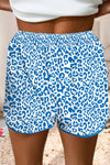 Leopard Elastic Waist Lace-up Casual Short