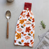 Give Thanks With A Grateful Heart Message Pumpkin Cornucopia Button Loop Hanging Kitchen Towel