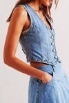 Button-Front V-Neck Vest