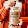 Glass Heat Resistant Coffee Cup w/Bamboo Lid