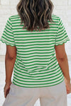 Scalloped Trim Round Neck Summer T Shirt | S-4X