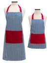 Striped Adult and Youth Apron Set - Matching 2pc Set