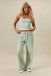 MID-RISE WIDE LEG SWEATPANTS