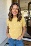 LAS Elegant Polka Dot Bubble Short Sleeve Sweater (S-XL)