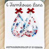 Patriotic Floral Teardrop Earrings