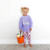 Boo Purple SWEATER Solid Knit Halloween Toddler Kids Top