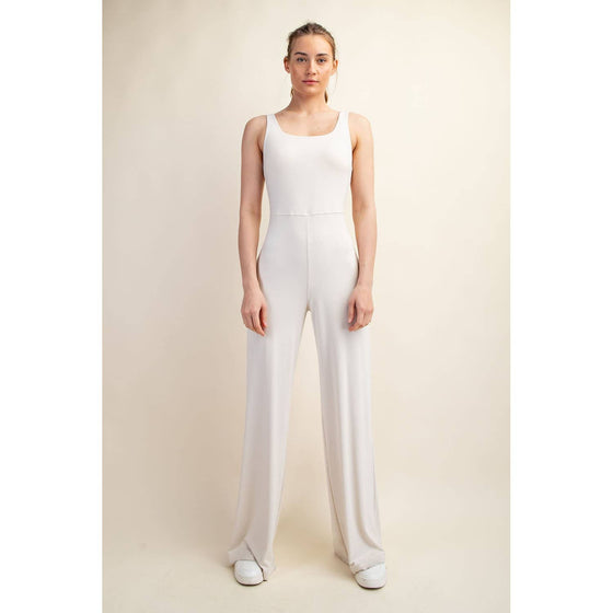 RECYCLED BUTTER WIDE LEG JUMPSUIT