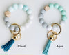 Bangle Keychain | Silicone Wristlet Key Ring | Bead Bracelet