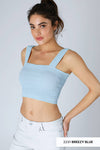 NS8255 - Shirred Square Neck Crop Top