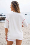 4th of July Half Sleeve Loose Ribbed USA Graphic Top | S-4X