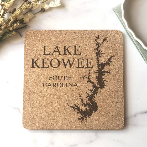 Harlan Co. Lake, Ne  Map Cork Trivet Hot Pad