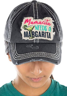  Vintage Patch Hat - Mamacita needs a Margarita (Black)