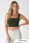 NS8255 - Shirred Square Neck Crop Top