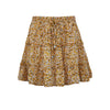 Elastic waist tiered floral mini skirt