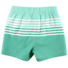 Boys Ocean Teal Stripe Swim Trunks