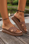 Cutout Design Open Toe Platform Slides