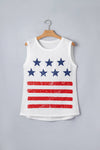 Vintage Stars and Stripes Printed Casual Tank Top (S-XL)