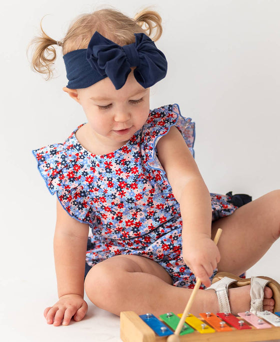 Girls Dark Navy Big Bow Headband