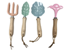 Kids Garden Tool Set – 4-Piece Colorful Wooden Hand Tools