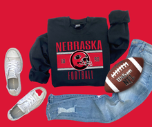  Vintage Red & Black Nebraska Football Black Sweatshirt