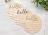 Hello World Baby Announcement Sign With Birth Stats 