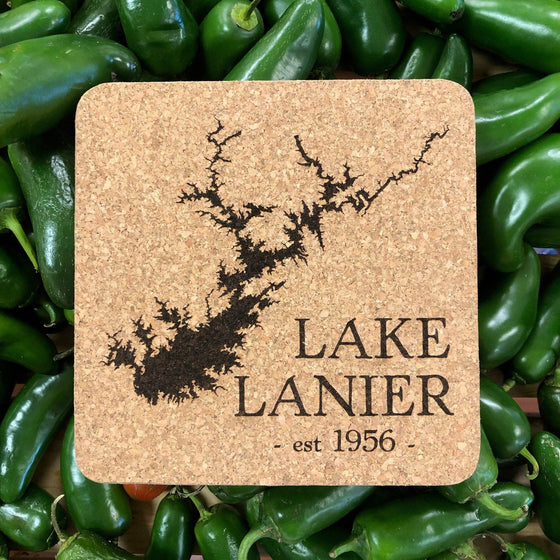 Harlan Co. Lake, Ne  Map Cork Trivet Hot Pad