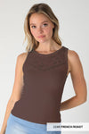 NS8484 - Lace Illusion Crew Neck Top