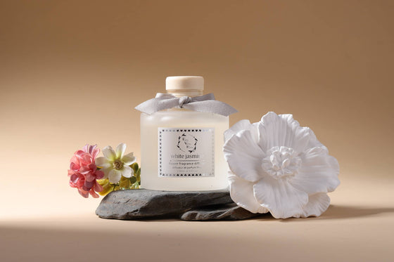 Marigold Ceramic Flower Diffuser Gift Set - White Jasmine