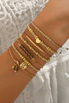 7pcs Bohemian Heart Bead Layered Bracelet Set Gifts