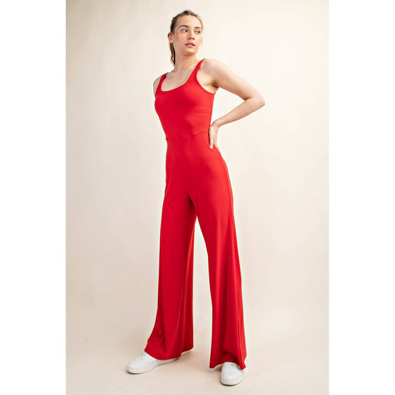 RECYCLED BUTTER WIDE LEG JUMPSUIT