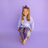 Boo Purple SWEATER Solid Knit Halloween Toddler Kids Top