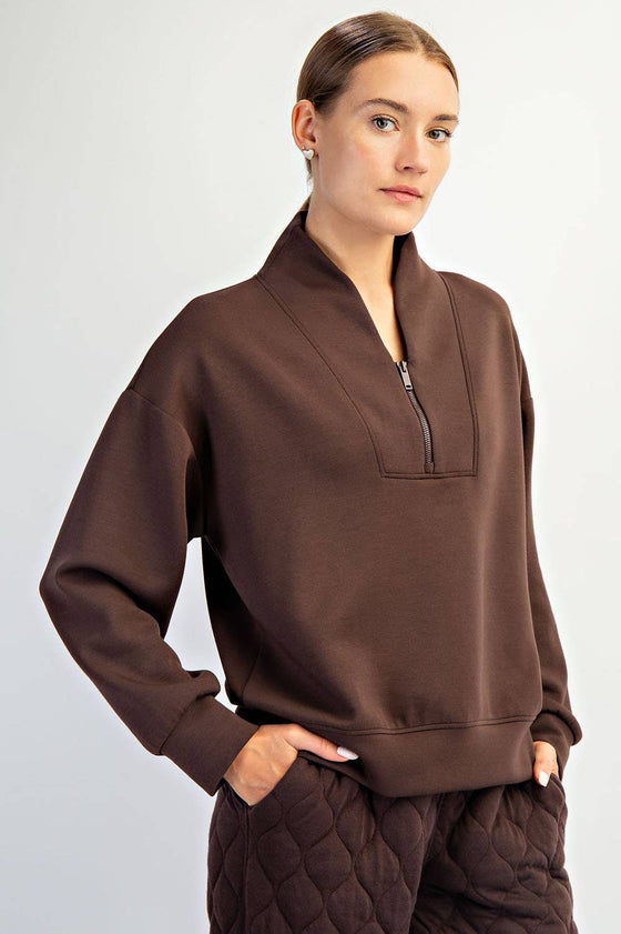 MODAL POLY SPAN SCUBA LUXE HALF ZIP JACKET