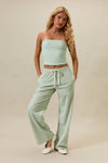 MID-RISE WIDE LEG SWEATPANTS