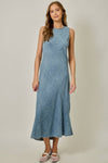 Bias Cut Draping Tencel Midi Dress
