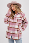 PLAID BRUSHED FLANNEL SHACKET