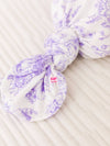 SoftSnooze™ Baby Girls Bamboo Viscose Wisteria Purple Butterfly Garden Toile Ruffle Knotted Sleep Gown & Bow Hat Set